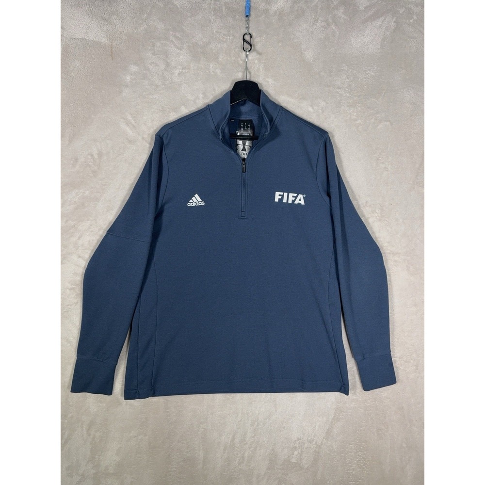 Adidas FIFA Performance Quarter Zip Pullover Mens XL Blue Soccer Football